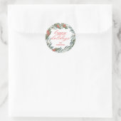 Einfache grüne Kleider Classic Weihnachtsaufkleber Runder Aufkleber (Tasche)