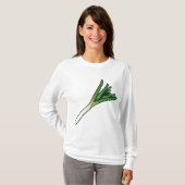 Einfache Grüne Lauch-Gemüse T-Shirt (Vorne ganz)