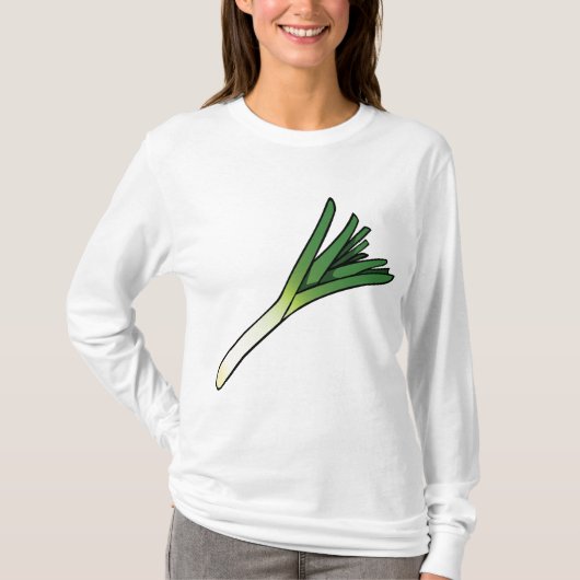 Einfache Grüne Lauch-Gemüse T-Shirt (Vorderseite)