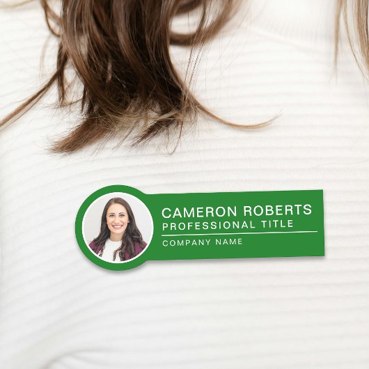 Einfache grüne Magnet-Mitarbeiter-Foto-ID Namensschild