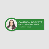 Einfache grüne Magnet-Mitarbeiter-Foto-ID Namensschild (Vorderseite)