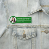 Einfache grüne Magnet-Mitarbeiter-Foto-ID Namensschild (Beispiel)