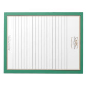 Einfache grüne Monogram-Konfektion Notizblock (Vorderseite)