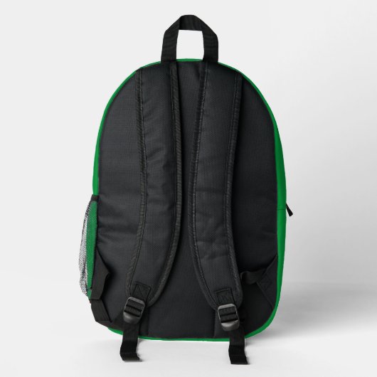 Einfache grüne Monogramm Bedruckter Rucksack (Rückseite)