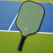 Einfache grüne Monogramm-Mit Monogramm Initialen Pickleball Schläger