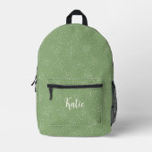 Einfache grüne Monogramm-Mit Monogramm Name Bedruckter Rucksack (Vorderseite)
