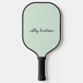Einfache grüne Monogramm, vollständiger Name Pickleball Schläger (Vorderseite)