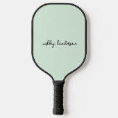 Einfache grüne Monogramm, vollständiger Name Pickleball Schläger (Rückseite)