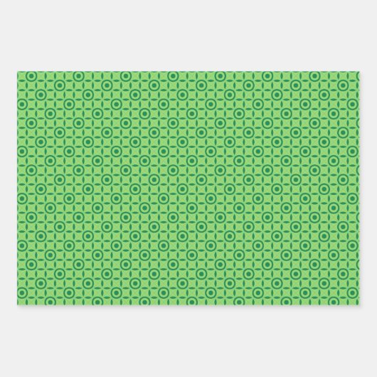 einfache grüne Ornamente Geschenkpapier Set (Vorderseite 3)