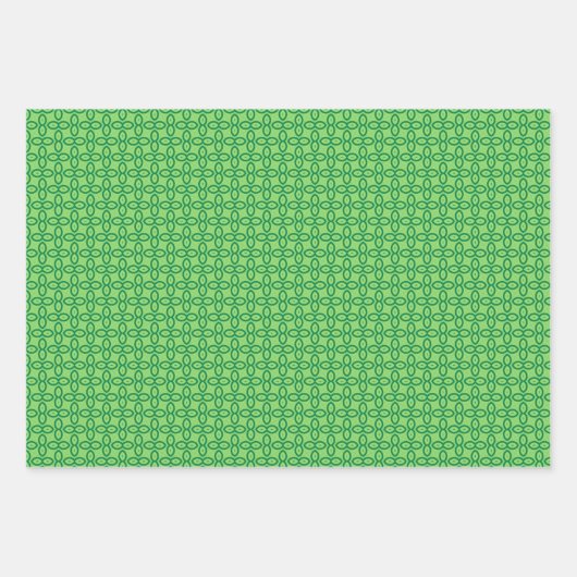 einfache grüne Ornamente Geschenkpapier Set (Vorderseite 2)