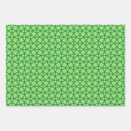 einfache grüne Ornamente Geschenkpapier Set (Vorderseite)