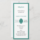 Einfache grüne Personalisierte Babydusche Einladung (Vorderseite)