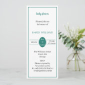 Einfache grüne Personalisierte Babydusche Einladung (Stehend Vorderseite)