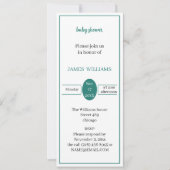 Einfache grüne Personalisierte Babydusche Einladung (Vorderseite)