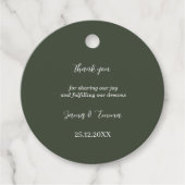 Einfache grüne Personalisierte Hochzeit Geschenkanhänger (Vorderseite)
