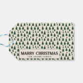 Einfache grüne Pinienbäume Custom Frohe Weihnachte Geschenkanhänger (Rückseite Horizontal)