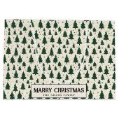 Einfache grüne Pinienbäume Custom Frohe Weihnachte Große Geschenktüte (Rückseite)