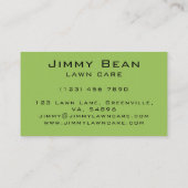 Einfache grüne Rasenpflege Visitenkarte (Rückseite)