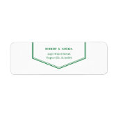 Einfache grüne Rücksendeadresse (Vorne)