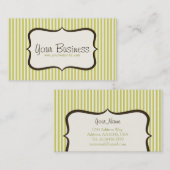 Einfache grüne Streifen-Visitenkarte Visitenkarte (Vorne/Hinten)