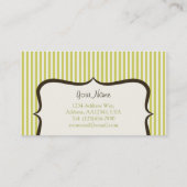 Einfache grüne Streifen-Visitenkarte Visitenkarte (Rückseite)