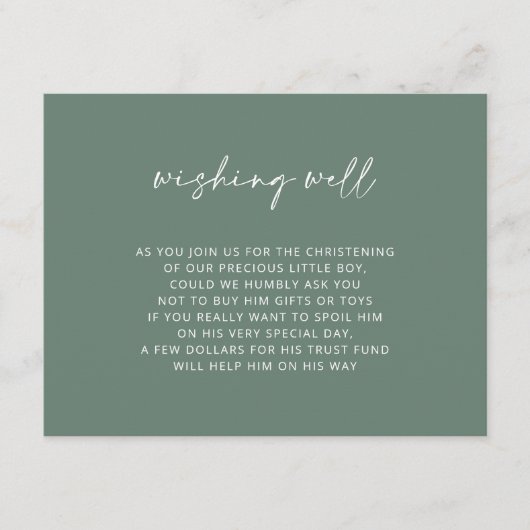 Einfache grüne Taufe, gut V3 Begleitkarte (Vorderseite)