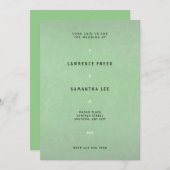 Einfache grüne Texturierte Hochzeit Einladung (Vorne/Hinten)