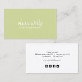 Einfache, grüne und handgeschriebene Netzwerkverbi Visitenkarte (Vorne/Hinten)