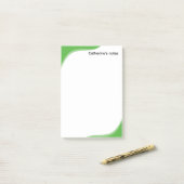 Einfache grüne und schwarze anpassbare Wellen Post-it Klebezettel (Auf Schreibtisch)