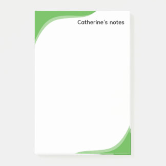 Einfache grüne und schwarze anpassbare Wellen Post-it Klebezettel