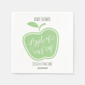 Einfache, grüne und weiße Apfel Serviette (Vorderseite)