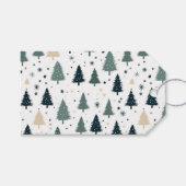 Einfache, grüne und weiße Weihnachtsbaume Geschenkanhänger (Vorderseite (Horizontal))