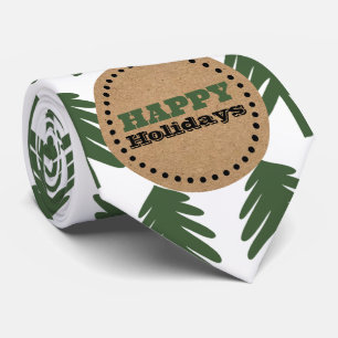 Einfache, grüne und weiße Weihnachtsbaume Krawatte