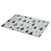 Einfache, grüne und weiße Weihnachtsbaume Schneidebrett (Ecke)