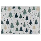 Einfache, grüne und weiße Weihnachtsbaume Schneidebrett (Vorderseite)