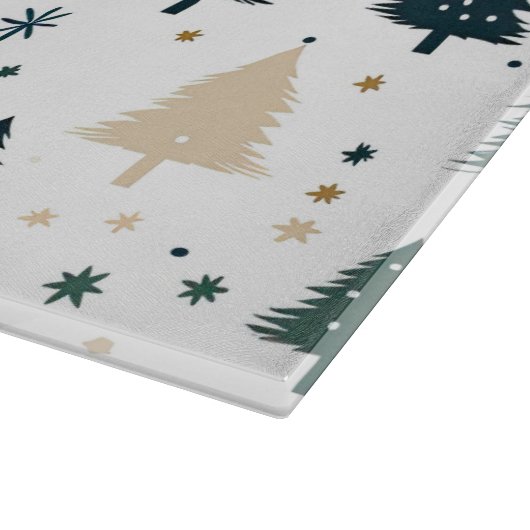 Einfache, grüne und weiße Weihnachtsbaume Schneidebrett (Ecke)
