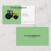 Einfache, grüne und weiße Zugmaschine Visitenkarte (Vorne/Hinten)