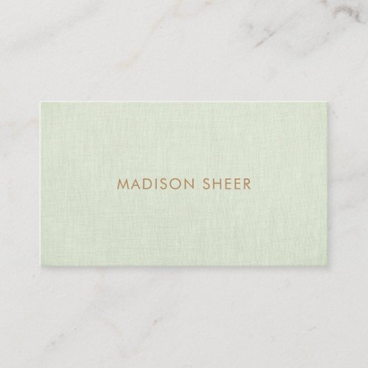 Einfache Grüne Visitenkarte für Berufliche Speiche (Vorderseite)