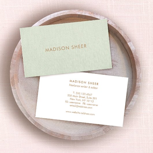 Einfache Grüne Visitenkarte für Berufliche Speiche