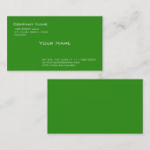 einfache, grüne Visitenkarte. Visitenkarte (Vorne/Hinten)