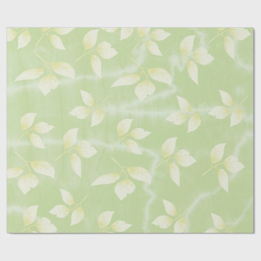 EINFACHE GRÜNE WASSERFARBEN-BLÄTTER - KUNSTDESIGN GESCHENKPAPIER (Flach)