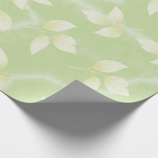 EINFACHE GRÜNE WASSERFARBEN-BLÄTTER - KUNSTDESIGN GESCHENKPAPIER (Ecke)