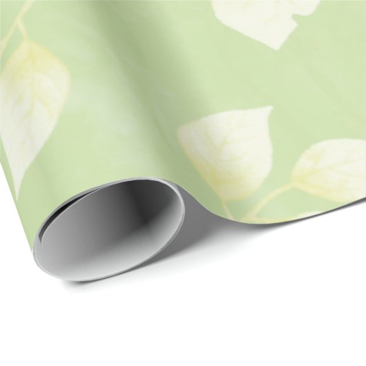 EINFACHE GRÜNE WASSERFARBEN-BLÄTTER - KUNSTDESIGN GESCHENKPAPIER (Rolleneckpunkt)