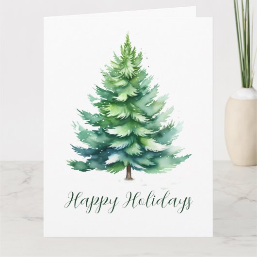 Einfache grüne Weihnachtsbaum-Faltkarte Karte (Vorderseite)