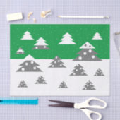 Einfache grüne Weihnachtsbaum Muster Schneeschuhwa Seidenpapier (Handwerk)