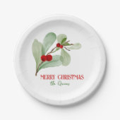 Einfache Grüne Weihnachtsscheibe Pappteller (Vorderseite)