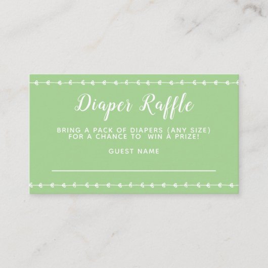 Einfache grüne Windeln Begleitkarte (Vorderseite)