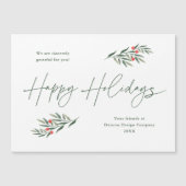 Einfache Grünflächen Blätter Business-Urlaubskarte Magnetkarte (Vorderseite)