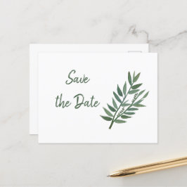 Einfache Grünflächen Botanisch Save the Date Postkarte