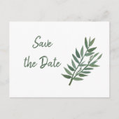Einfache Grünflächen Botanisch Save the Date Postkarte (Vorderseite)